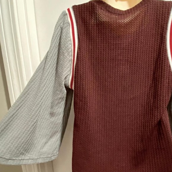 (6) Waffel Knit Stretch Cotton Bell Sleeve Y2K Boho Stripe Color Block … - Picture 3 of 4